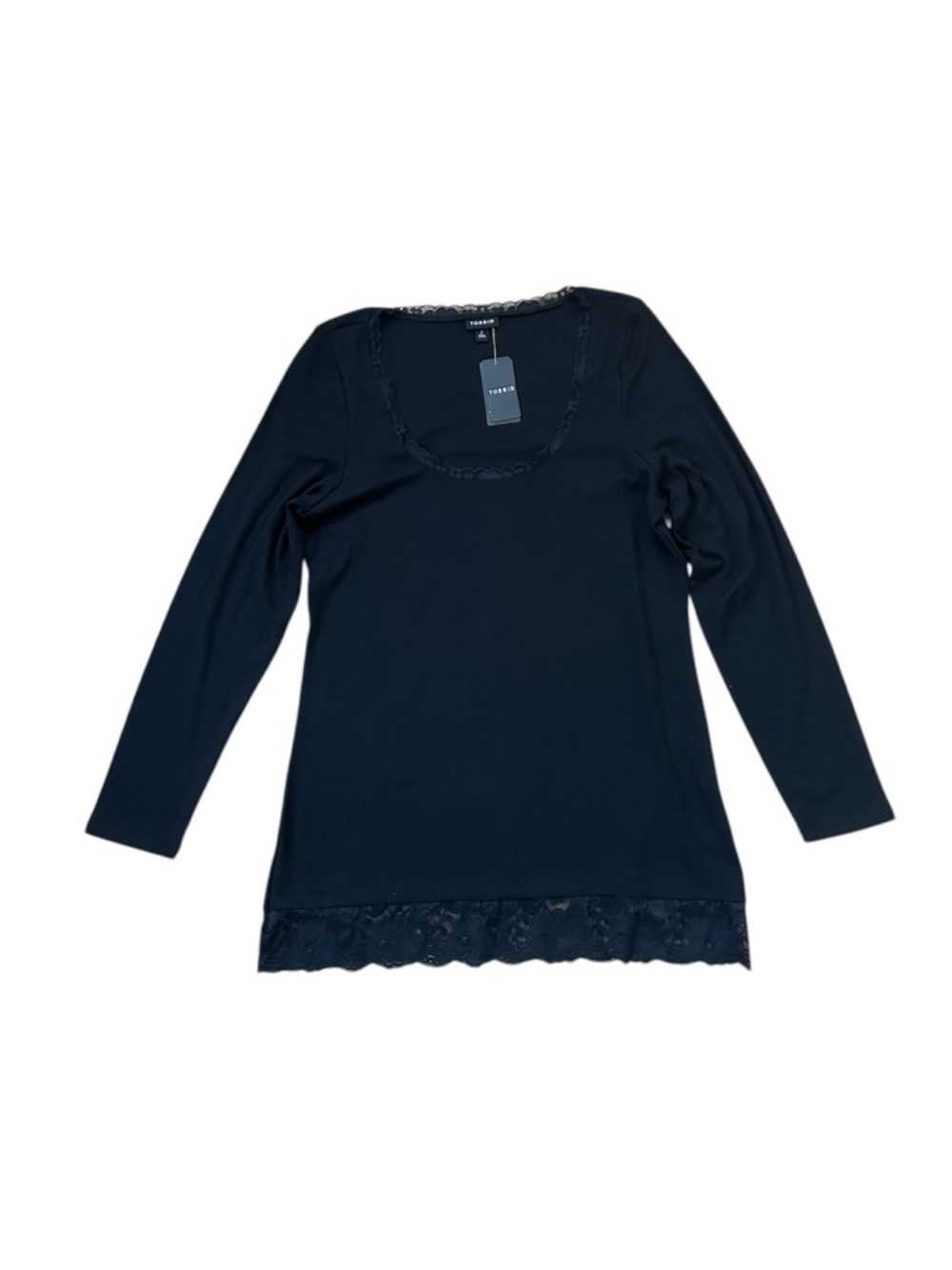 Torrid Lace Trimmed Scoop Neck Top. NWT